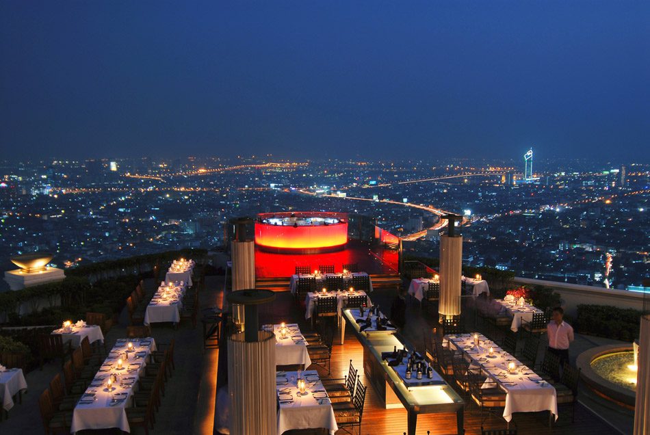 Feeling shaky: whether in the mood for drinks or dinner, or both, Bangkok's Skybar and Sirocco restaurant offer miraculous views of Bangkok