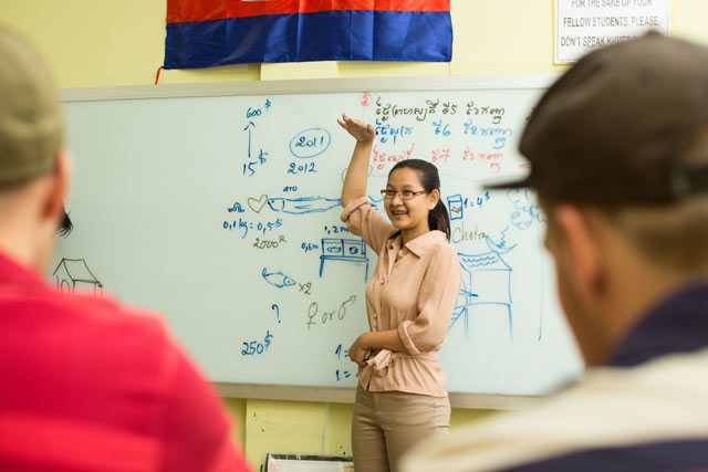 Pointed lessons: In ALG classes, teachers use pictures, props and gestures to help explain things to students, but only speak in the language being studied