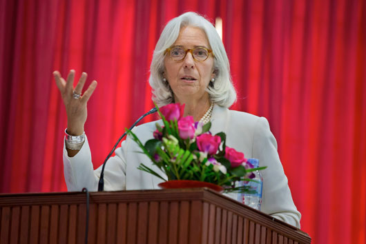 Optimism prevails: IMF chief Christine Lagarde is  pushing for the opening-up of Myanmar’s financial sector. Photo: IMF Photograph/Stephen Jaffe