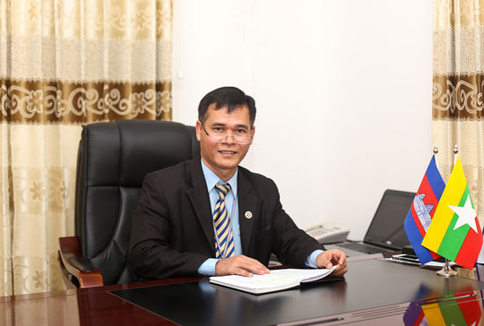 Money man:  Kim Bunsocheat was educated in Phnom Penh and began working with Acleda as a credit officer in 1996. He was later promoted to chief credit officer of his Phnom Penh branch and in 2000 was transferred to Poipet in Banteay Meanchey province. In Poipet he took on the reins as branch manager. In 2005 Bunsocheat was again relocated to head up Acleda MFI Myanmar in the country’s commercial capital of Yangon. Today he is the managing director and CEO of Acleda MFI Myanmar. Photo: Thiri Kun