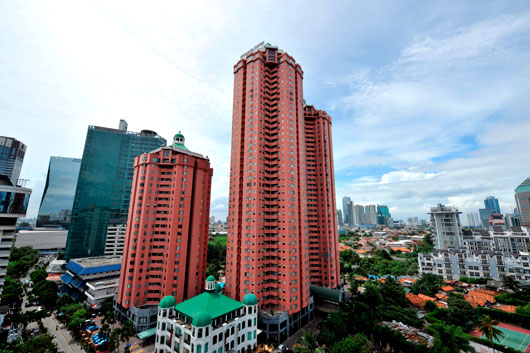 Sky high:  Jakarta enjoyed a record boom in office rentals last year. photo: AFP/Adek Berry