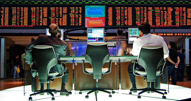 stock exchange ticker board