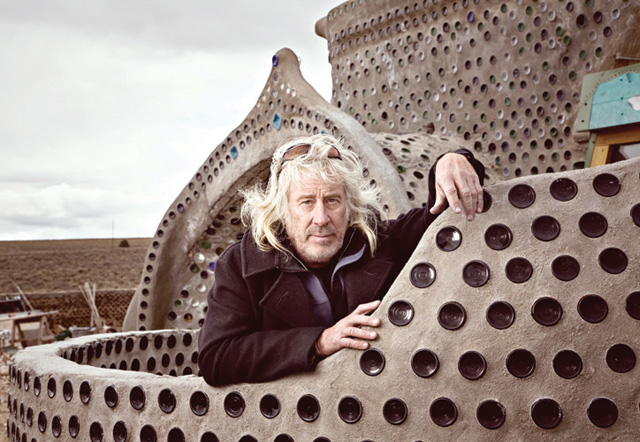 Got bottle: Reynolds incorporates used tyres, glass and cans into his building designs