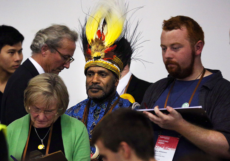 Benny Wenda at 2014 Scottish independence referendum count