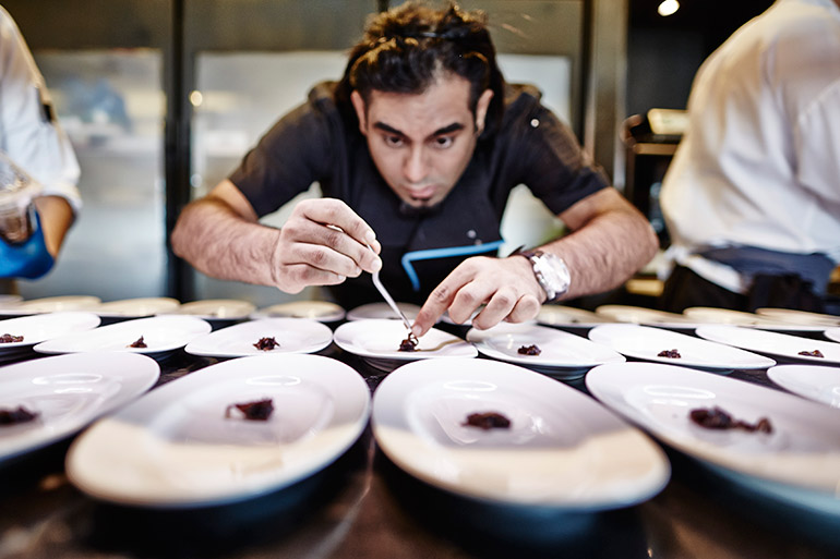 Gaggan Anand cooking at his restaurant