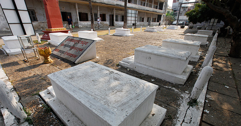 Graves at Tuol Sleng Genocide Museum