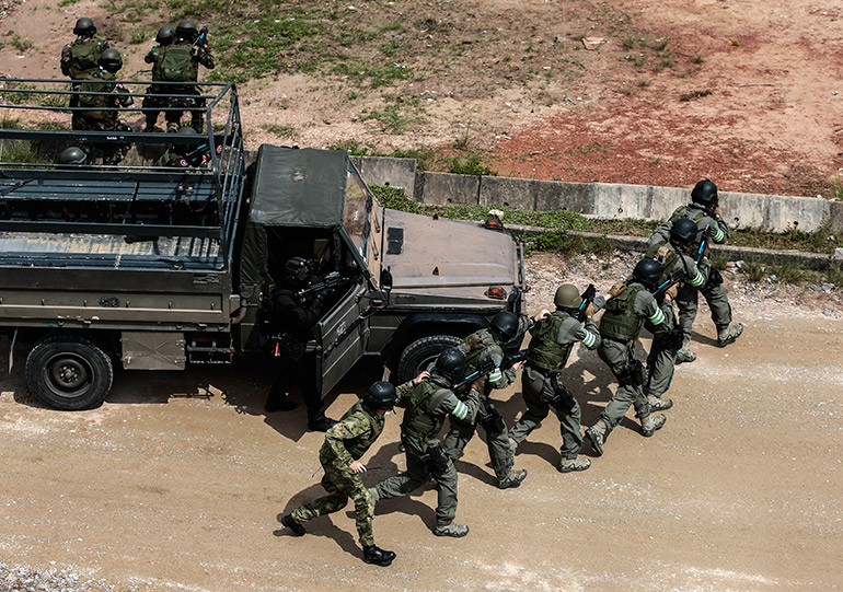 Special force soldiers in Singapore