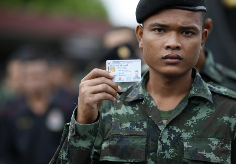 Thai constitution soldier with ID