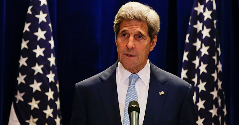 US Secretary of State John Kerry speaks during news conference at the J.W. Marriot Hotel in Kuala Lumpur, Malaysia