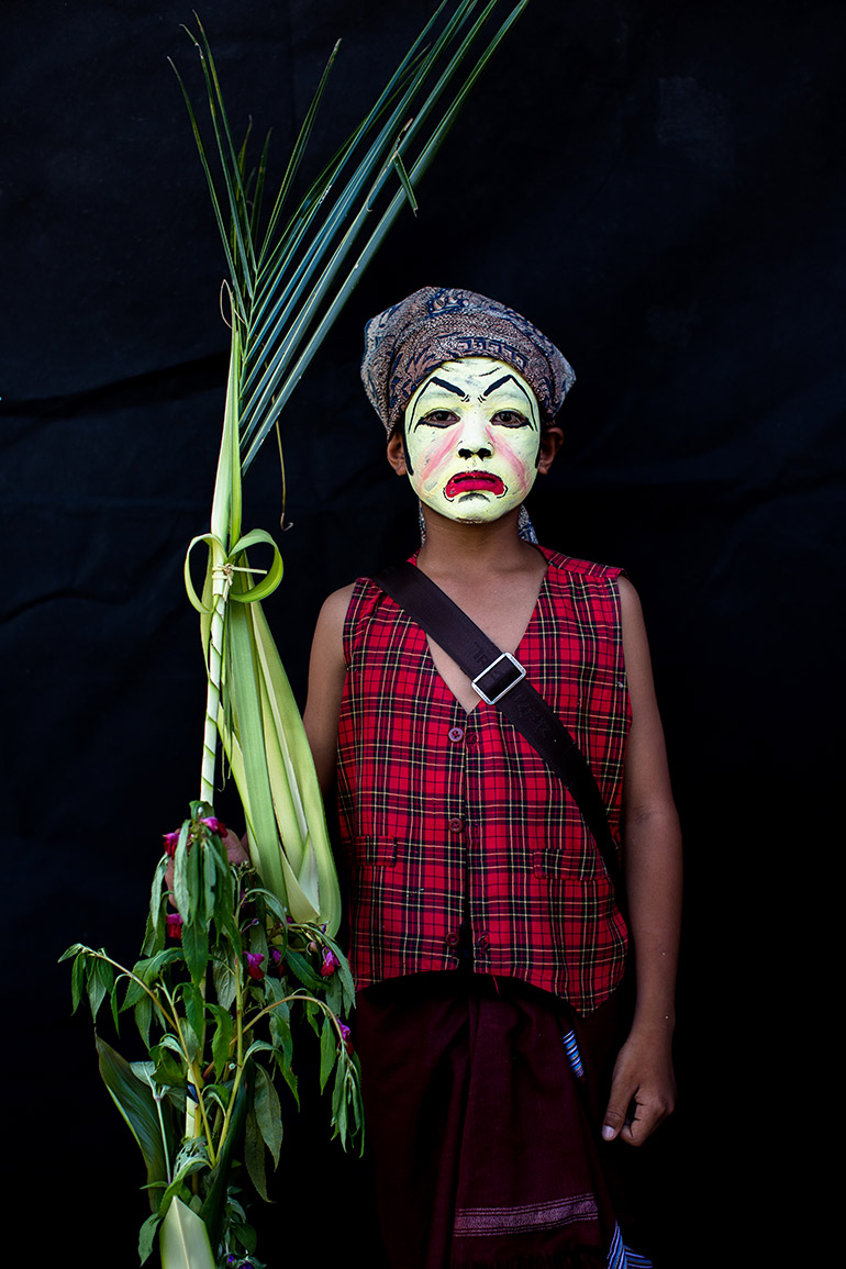 Ten-year-old Kadek Yuda Putra is one of hundreds of boys who take part in Bali’s Ngerebeg parade each year