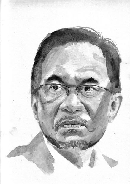 A portrait of Anwar Ibrahim