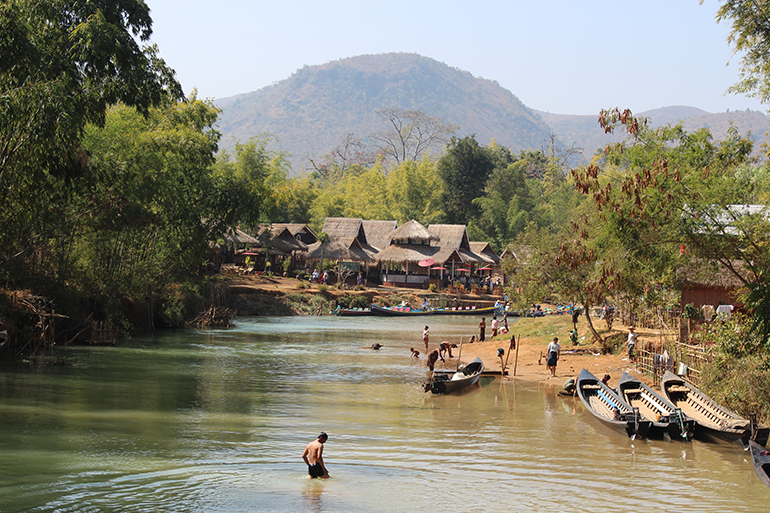 Rural idyll: such scenes are not uncommon when traversing Myanmar’s back roads. Photo: Graeme Green