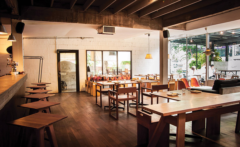 The interior of Pladib, Bangkok's premier fusion restaurant in the capital's popular Ari neighbourhood 