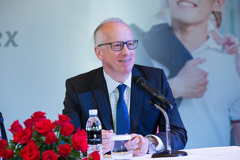 Prudential Cambodia CEO David Nutman at the launch of Prudential Relationship Index, a regional survey of more than 5000 people. Photo supplied