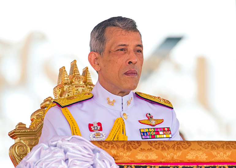 Thai King Maha Vajiralongkorn presides over the Royal Ploughing ceremony at the Royal Ground, Sanam Luang near the Grand Palace in Bangkok, Thailand, 12 May 2017.