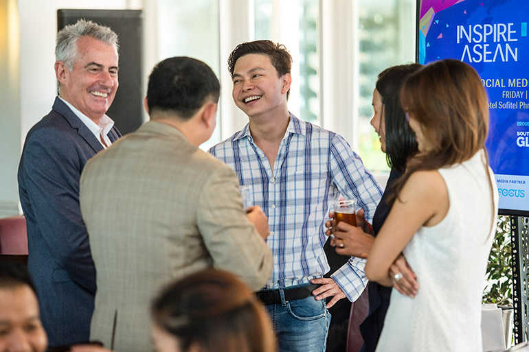 Speakers and participants mingle at an Inspire Asean event earlier this year.