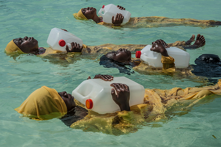 Anna Boyiazis_Finding Freedom in the Water_Angkor Photo Festival_Cambodia_Kijini Primary School_swim_Indian Ocean_Muyuni Beach_Zanzibar_girls_Islamic culture_Panje Project_Southeast Asia Globe 2018