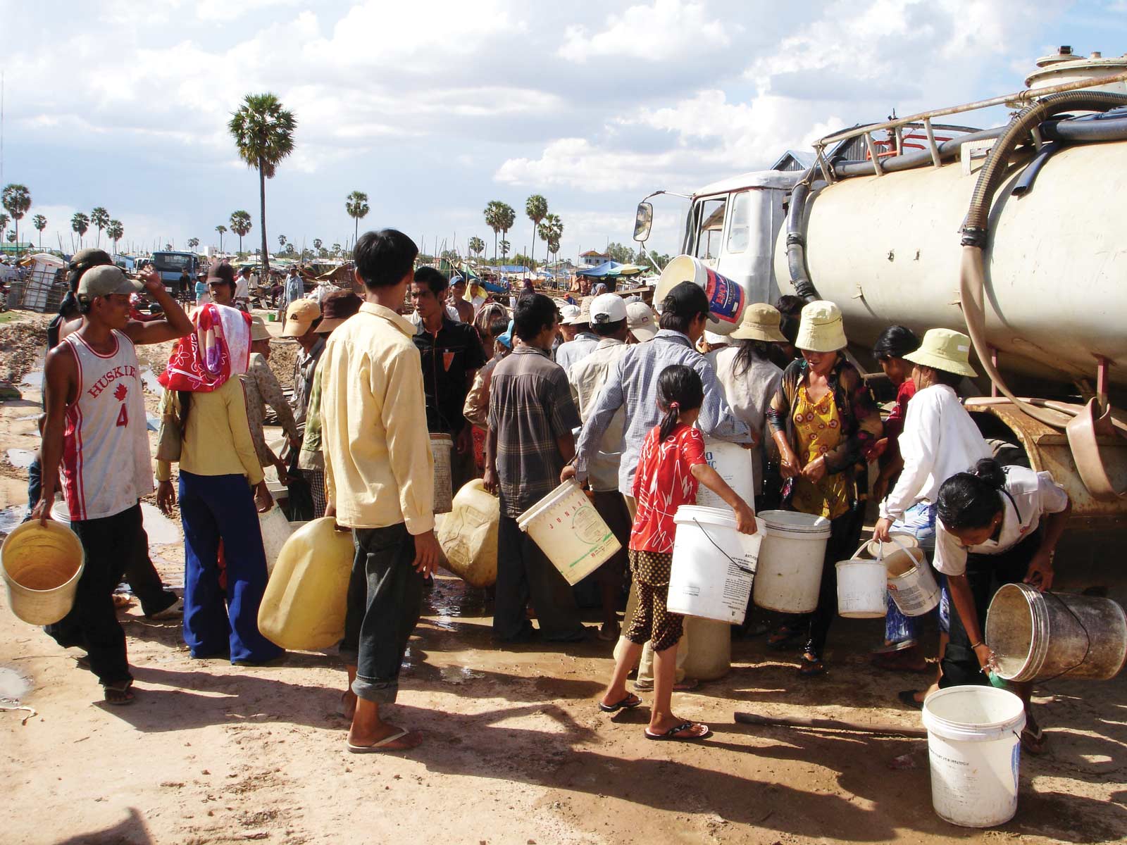 Sky juice: evicted Cambodians find themselves struggling for essentials like clean water. Photo supplied by LICADHO