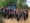Grade 8 and Grade 9 SCIA students posing in front of their proud accomplishment: a toilet for the local village