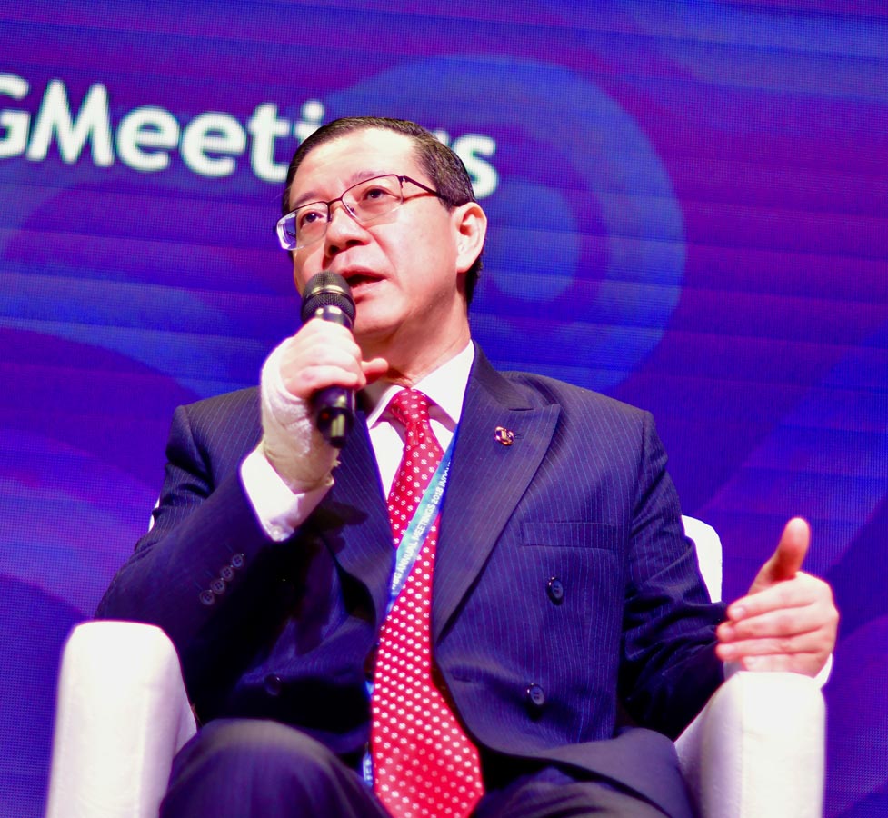 Former Penang Chief Minister and current Malaysian Finance Minister Lim Guan Eng speaking at the 2018 International Monetary Fund/World Bank annual meetings held in Indonesia in October 2018. Photo: Simon Roughneen