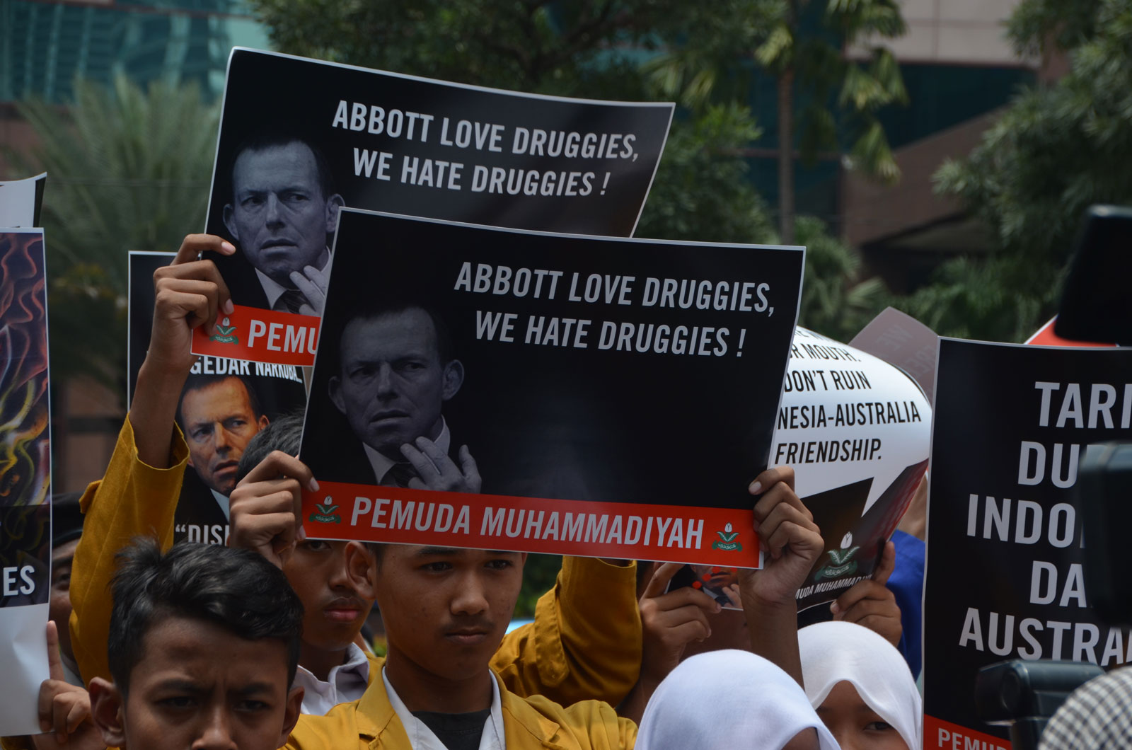 Early 2015 saw protests in Jakarta against Australian appeals for clemency in the eventual execution of Australians accused of drug trafficking in the so-called "Bali 9" case. Photo: Simon Roughneen