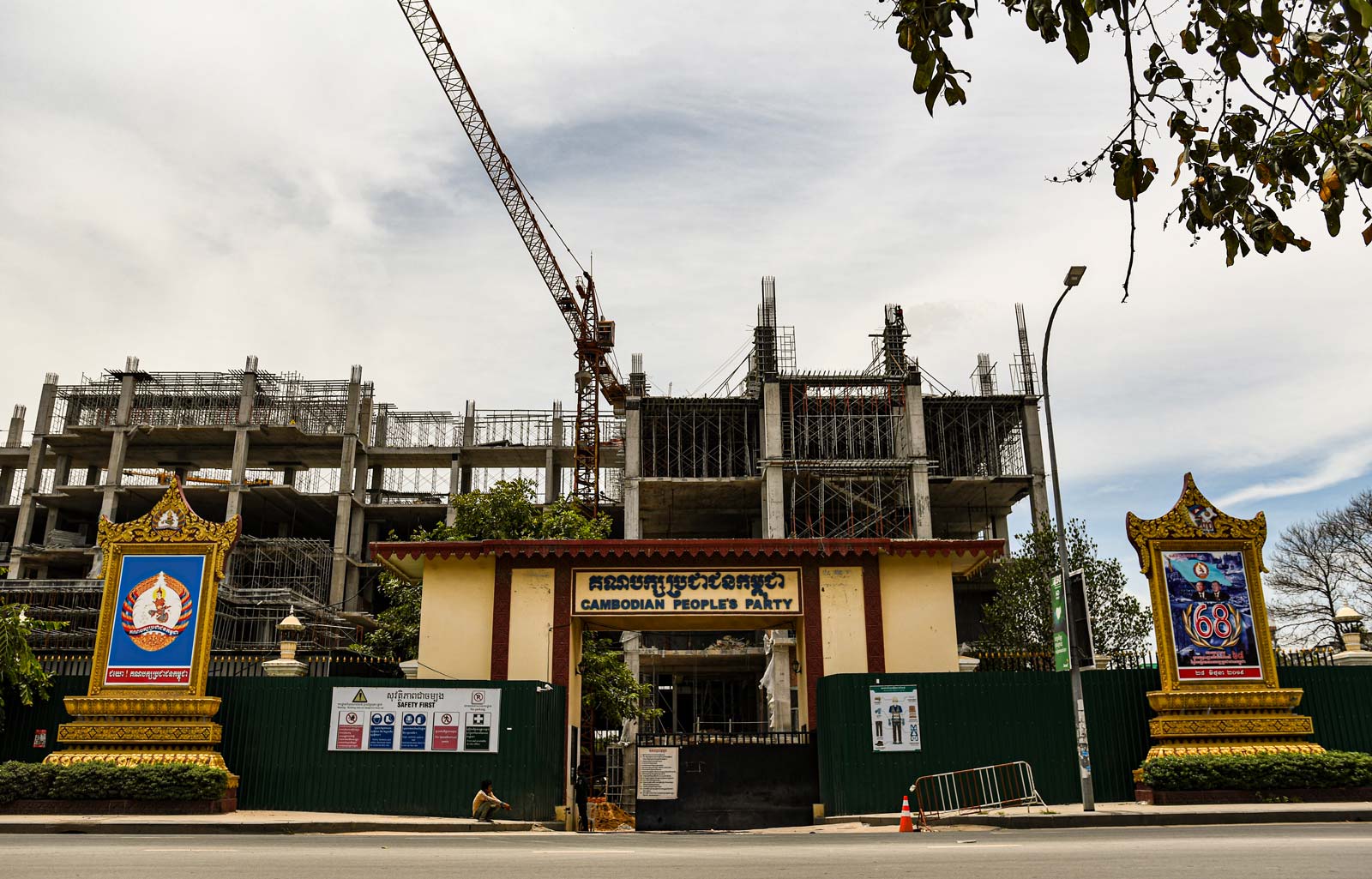 Construction ongoing at the Phnom Penh headquarters of the ruling Cambodian People's Party. Photo: Simon Roughneen