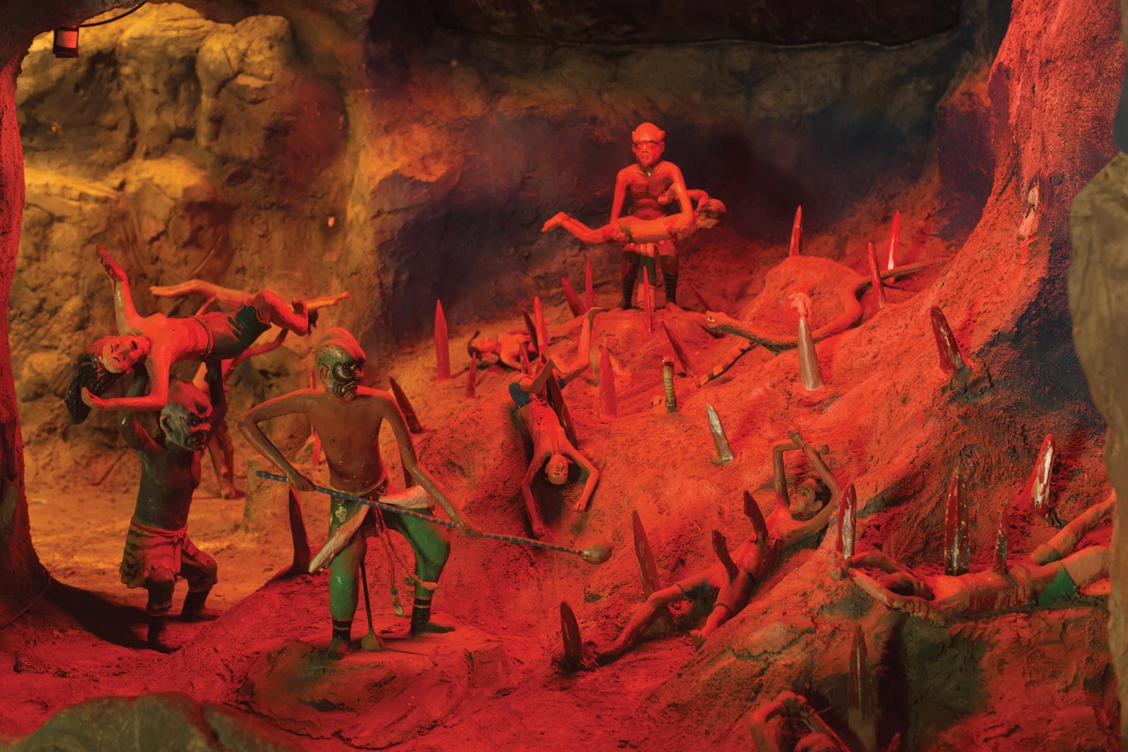 Going down: a diorama depicting a vision of hell at Haw Par Villa, an attraction in Singapore.