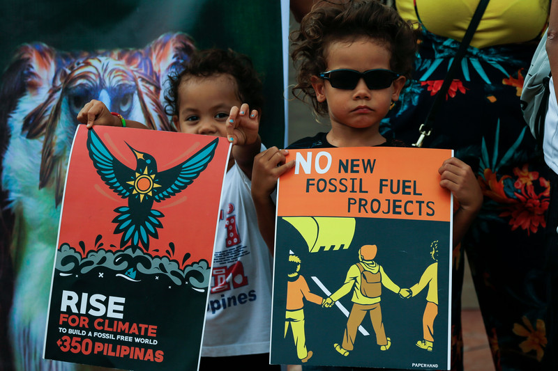  Children take part in a global youth protest to highlight climate change in Manila in March 2019. Photo: EPA-EFE/Mark R. Cristino