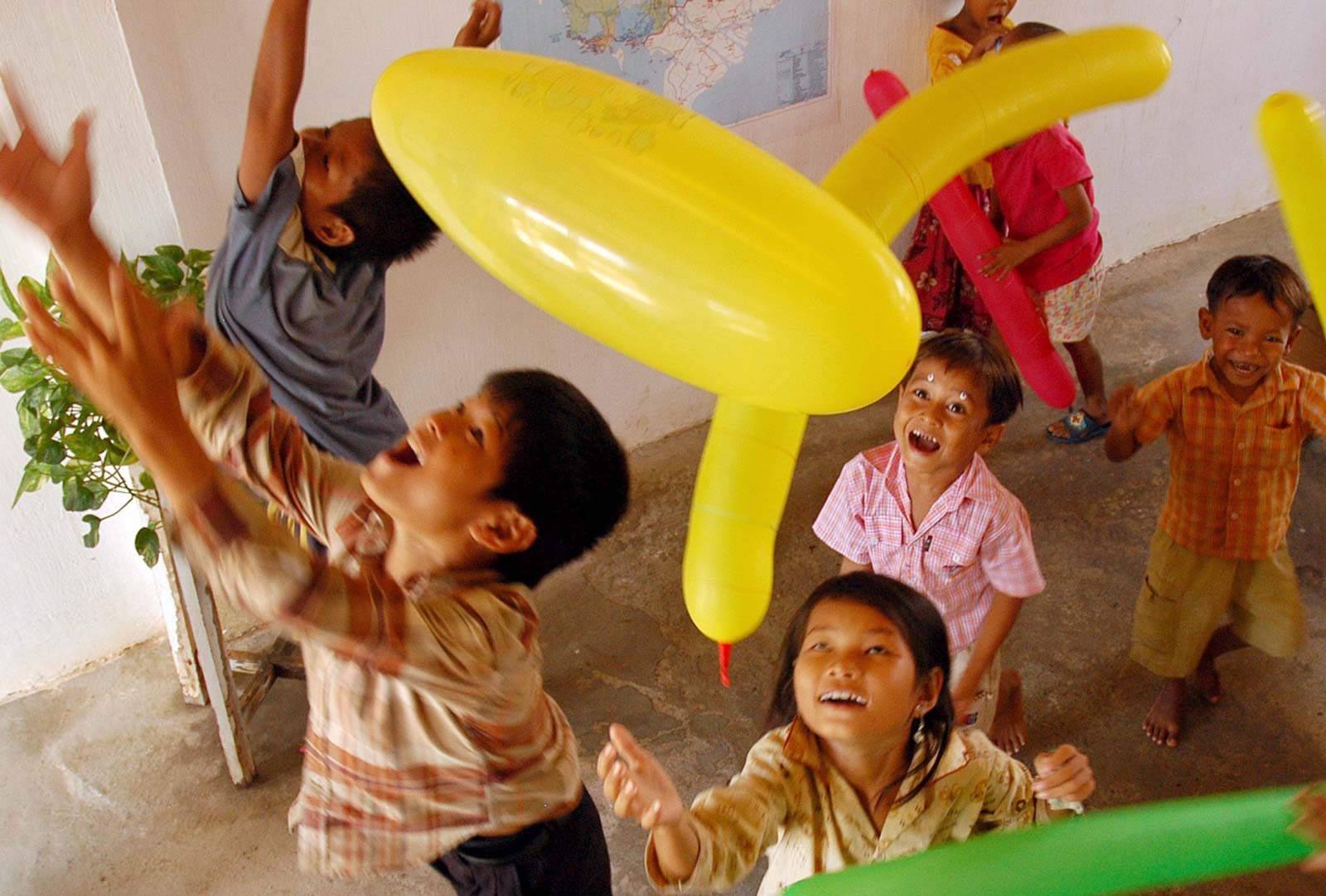 Cambodian orphans at play in Takeo province. Photo: EPA/Mak Remissa